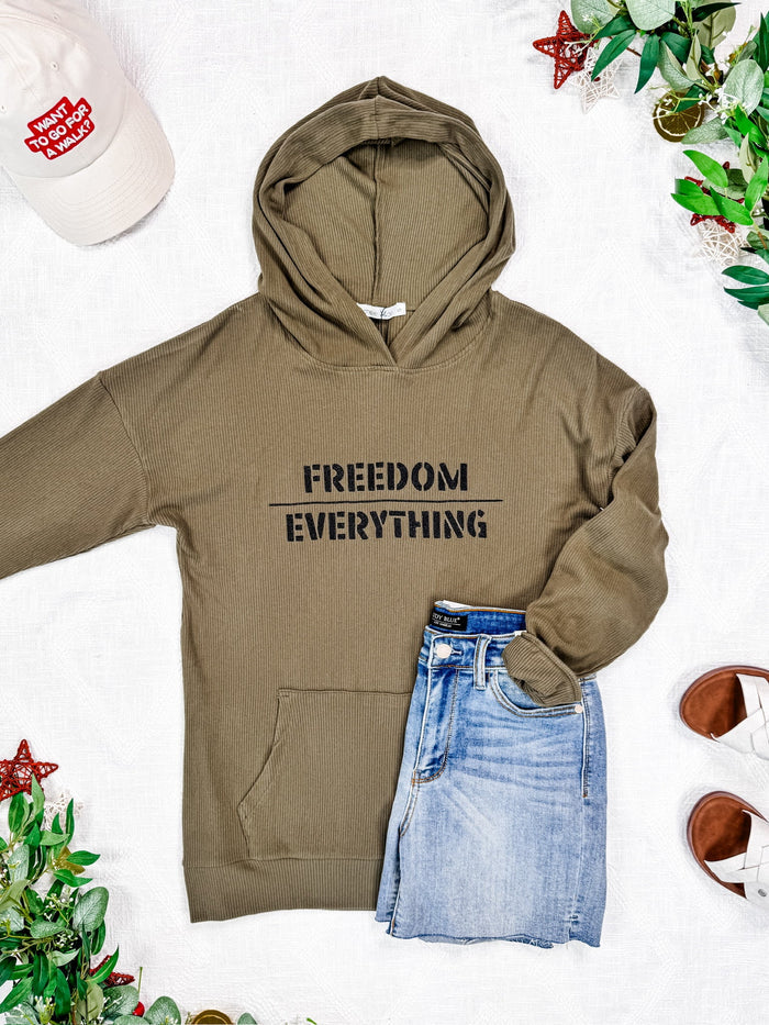 Corrine Embroidered Hoodie - Freedom Over Everything by Michelle Mae