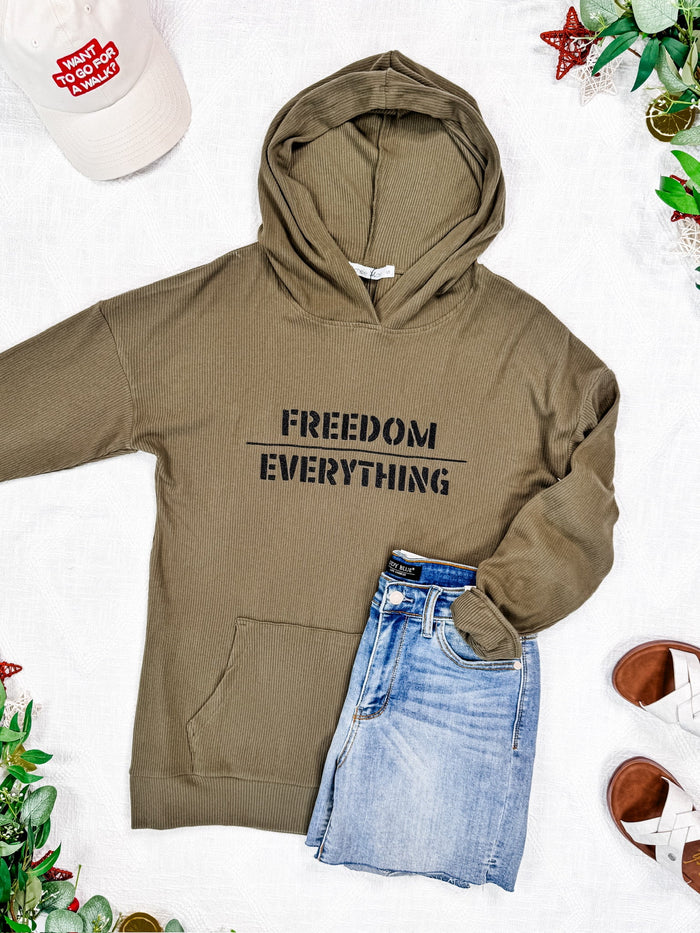 Corrine Embroidered Hoodie - Freedom Over Everything by Michelle Mae
