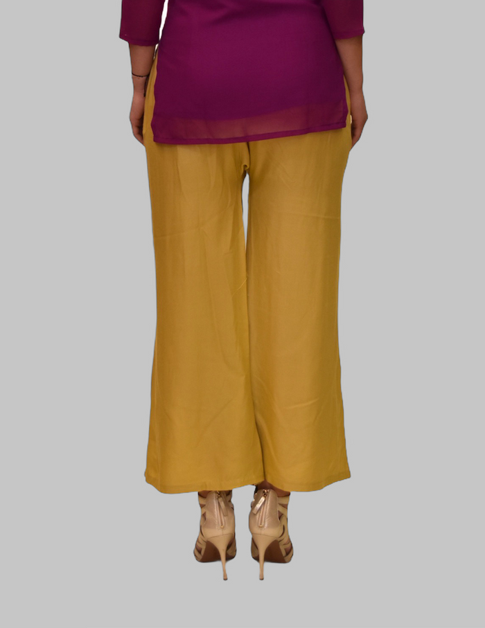Cotton Silk Dandelion Yellow Gold Palazzo pants