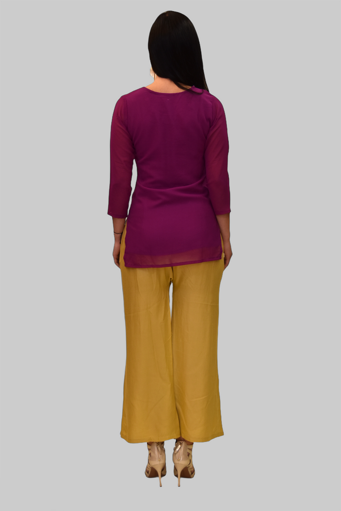 Cotton Silk Dandelion Yellow Gold Palazzo pants
