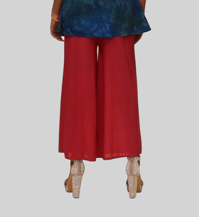 Cotton Silk Wild Berry Pink Palazzo pants