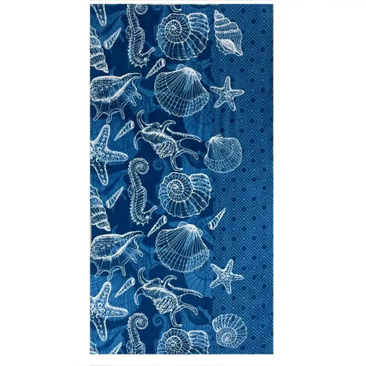 Cotton Velour Beach Towel - Seashells