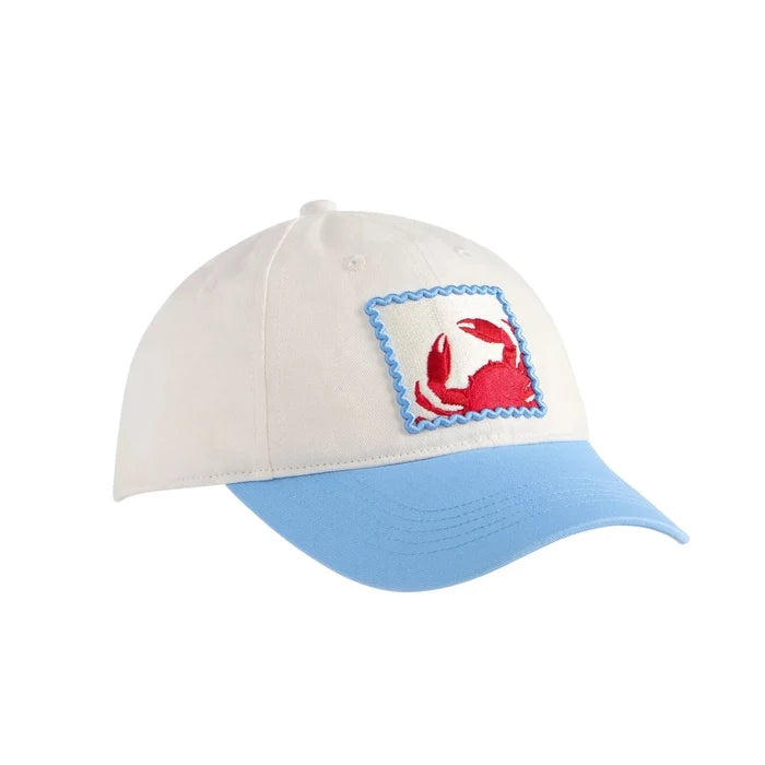 Cap with a crab logo on a white background