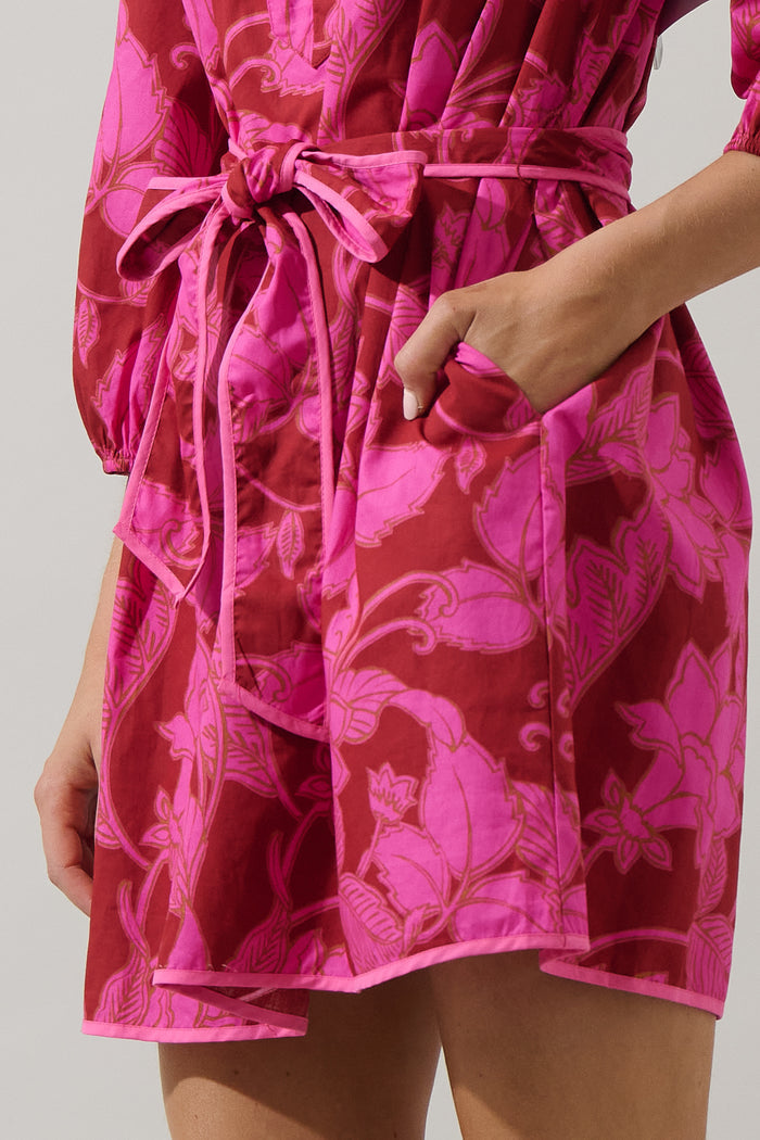 Craney Floral Ravan Collared Mini Dress
