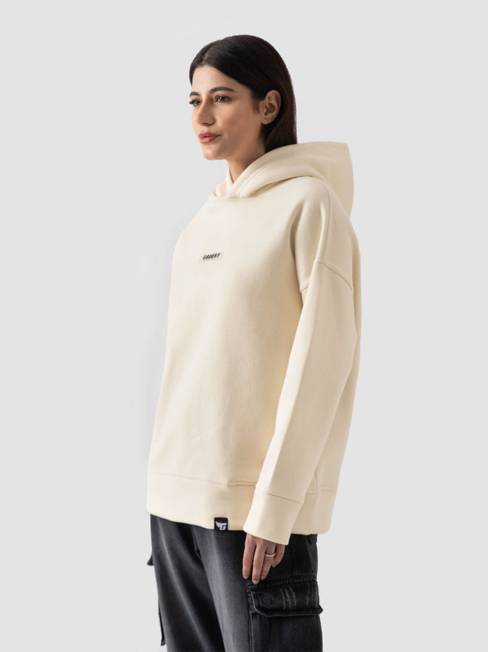 Cream oversized hoodie male model half body lifestyle shot Pakistan – GROOVY