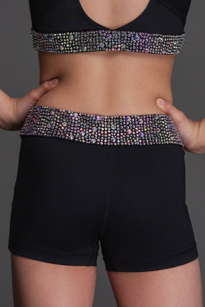 Crystal Couture Mid Rise Compression Short - Special Order