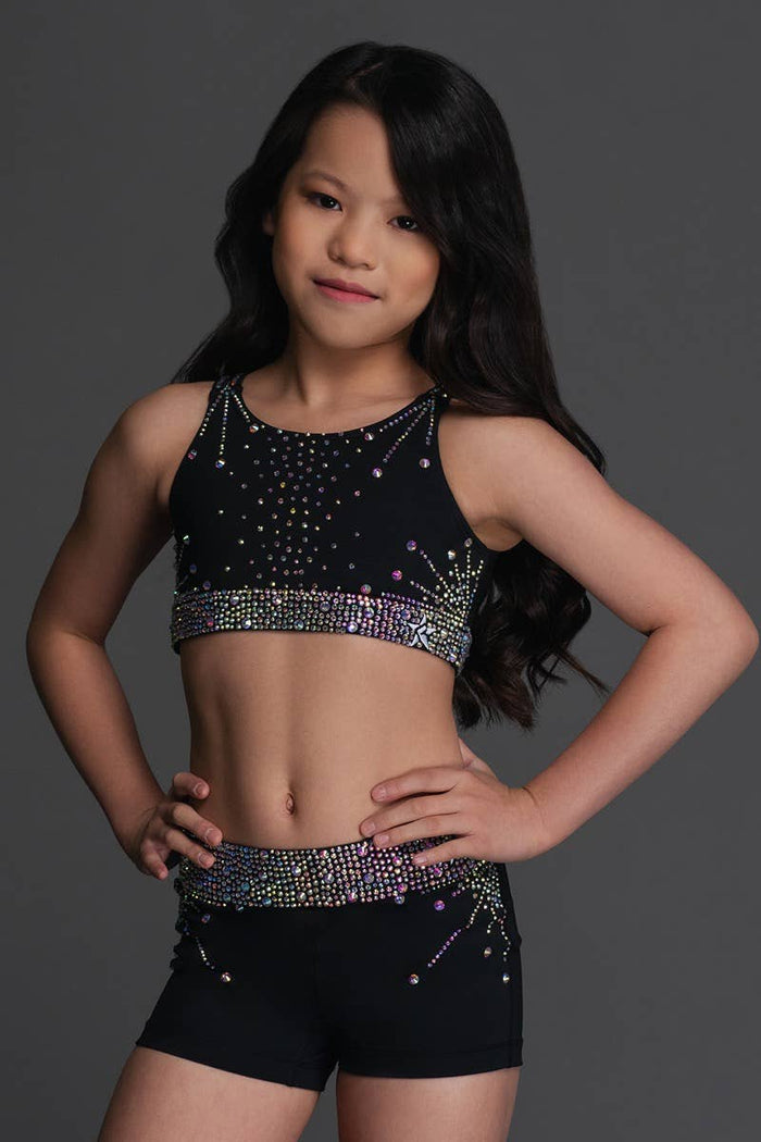 Crystal Couture Mid Rise Compression Short - Special Order