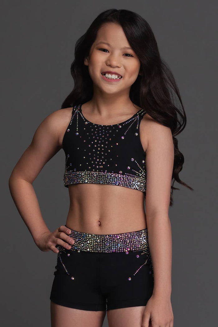 Crystal Couture Mid Rise Compression Short - Special Order