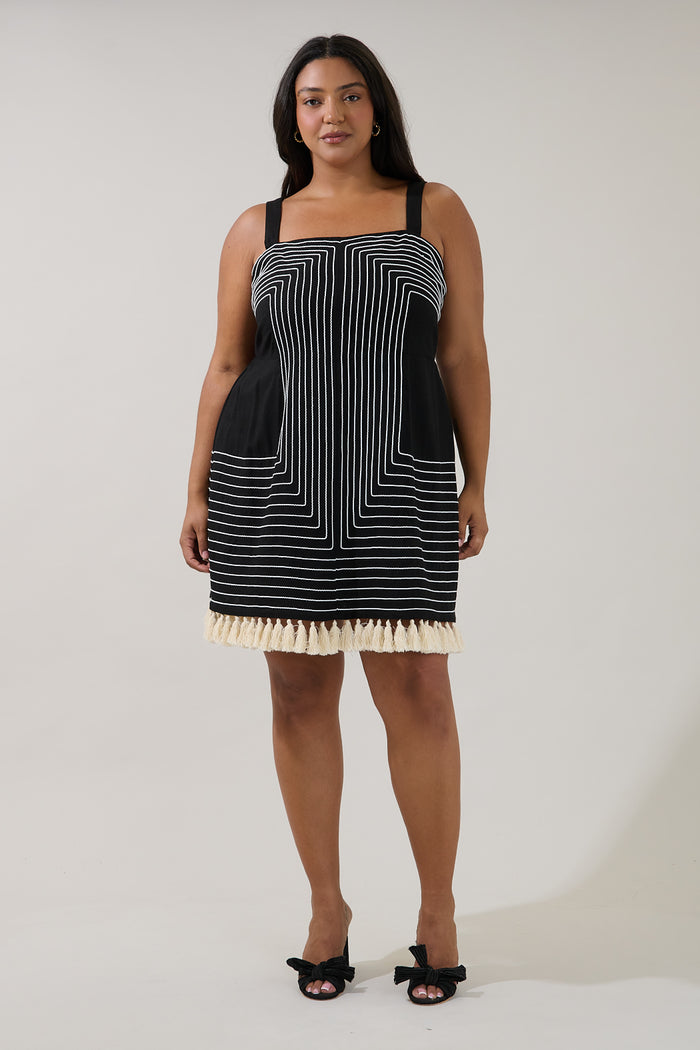 Dariela Tassel Mini Dress Curve