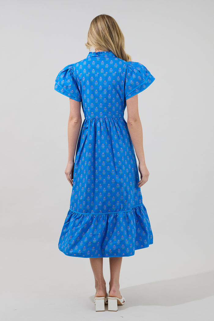 Davie Button Down Midi Dress Raidy Floral