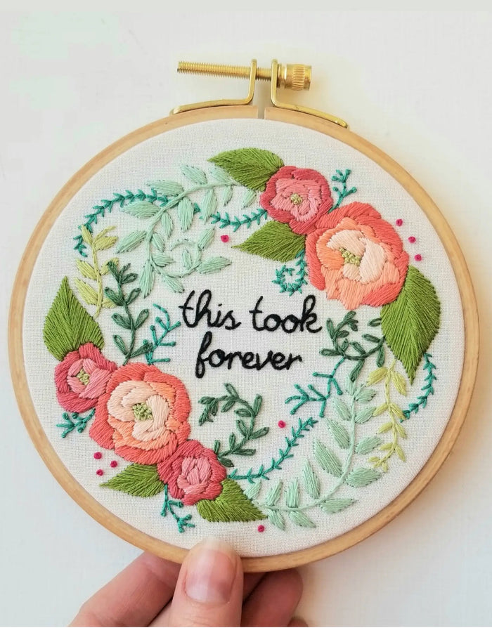 Delicate Roses Beginner Embroidery Kit, Jessica Long Embroidery