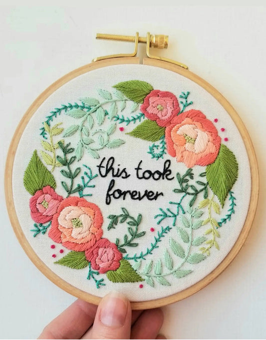 Delicate Roses Beginner Embroidery Kit, Jessica Long Embroidery