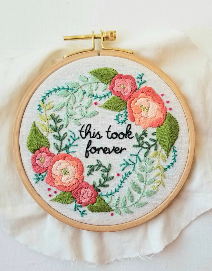 Delicate Roses Beginner Embroidery Kit, Jessica Long Embroidery