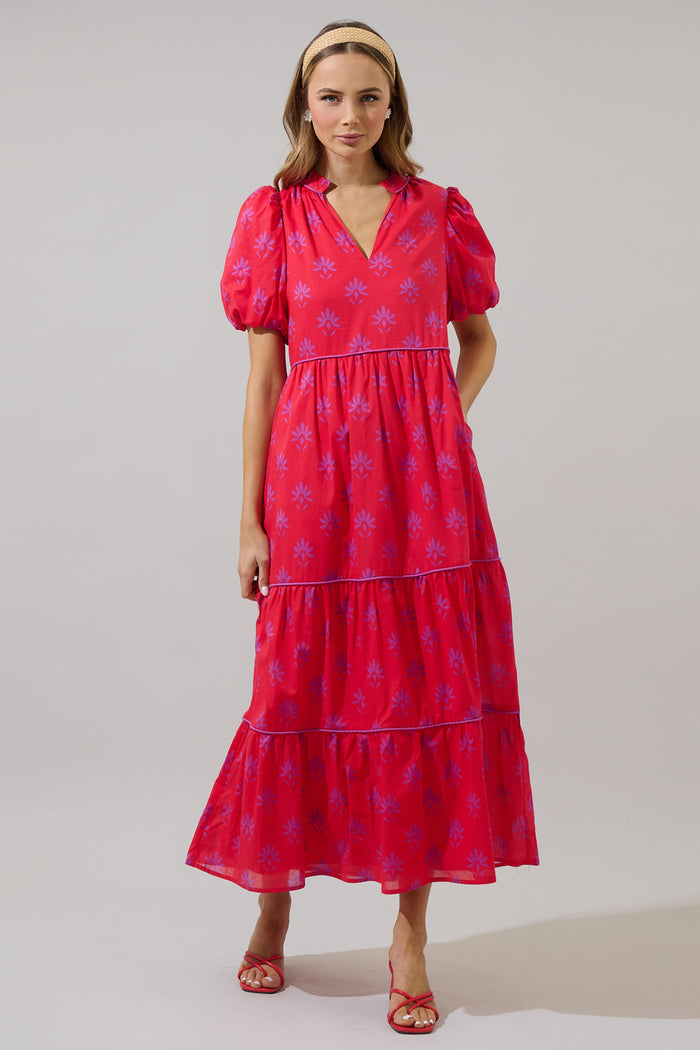 Delmas Floral Renley Tiered Maxi Dress