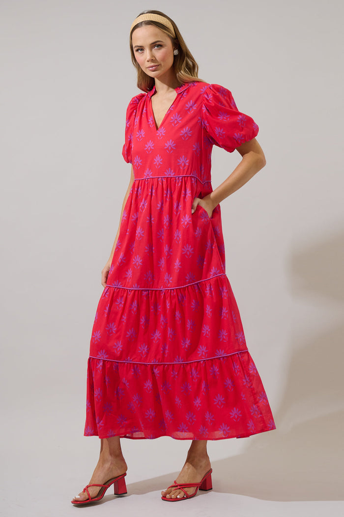 Delmas Floral Renley Tiered Maxi Dress