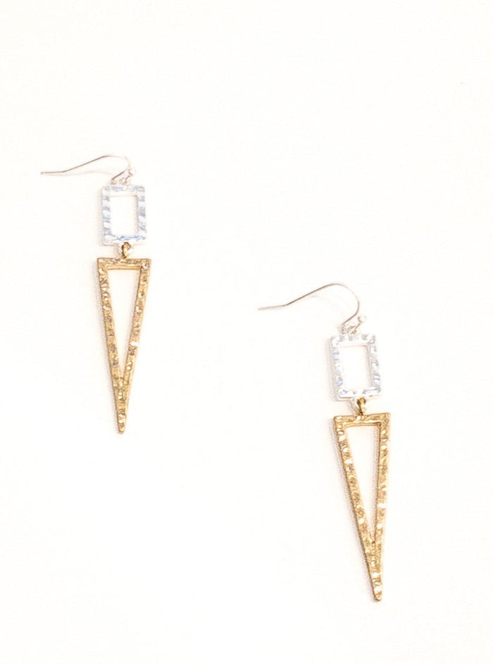 Long earrings Two tone Nickel free Length : 2 1/2"