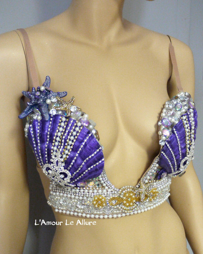 Diamond Princess Ariel Inspired Mermaid Plunge Bra Costume Rave