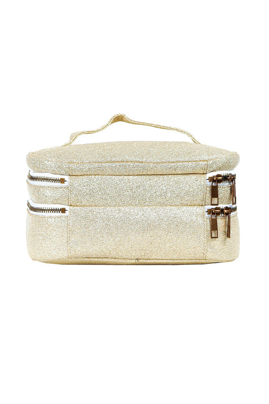 Diamondnet™ in Champagne Rebel Glam & Go Travel Case with White Zipper