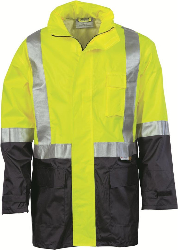 DNC Hi Vis Two Tone Light Weight Rain Jacket With Csr R/Tape 3879