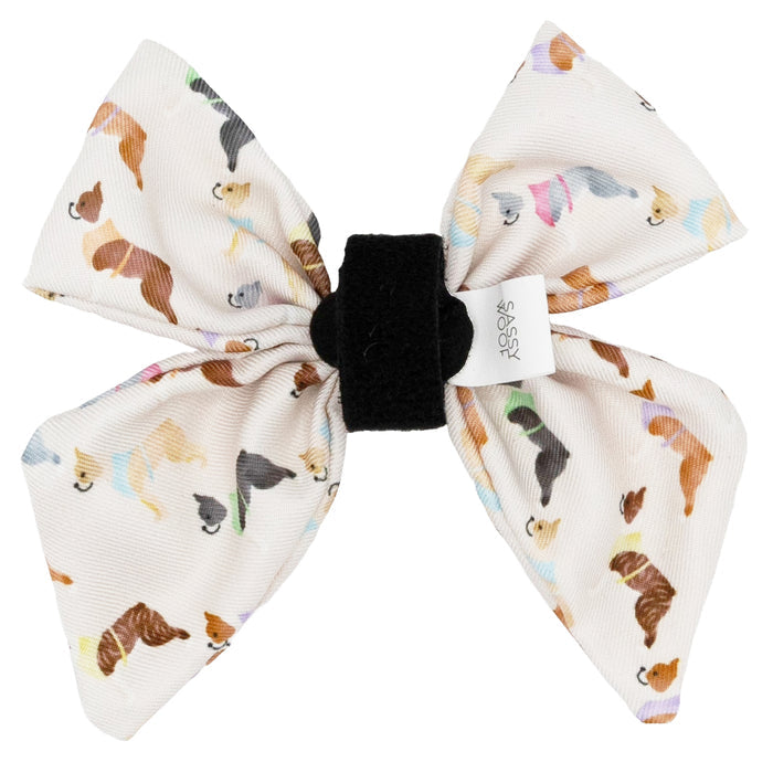 Add charm to your pup’s look with the Dog Sailor Bow - Bold Boston Terriers by Sassy Woof, featuring colorful dogs on white and a black center—perfect for collars or harnesses. Part of our playful Boston Terrier Collection.