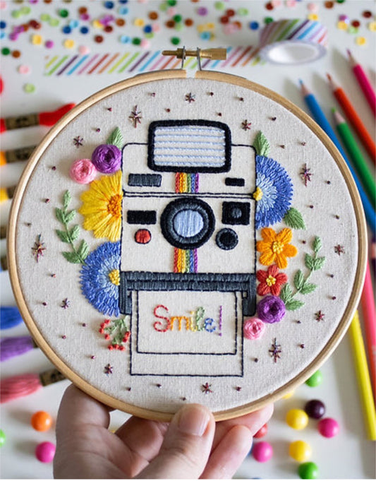 Don't Forget to Smile Embroidery Kit, EmBeaRoidery