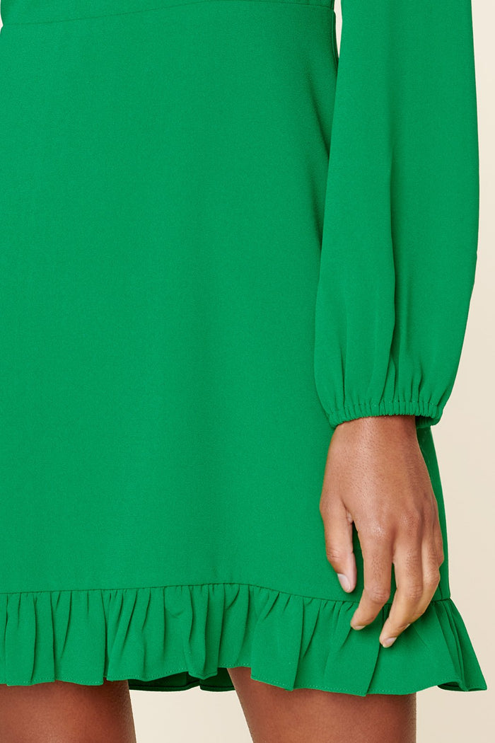 Double Take Ruffle Hem Mini Dress