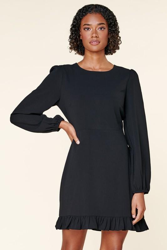 Double Take Ruffle Hem Mini Dress