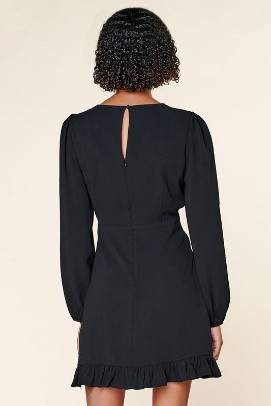 Double Take Ruffle Hem Mini Dress
