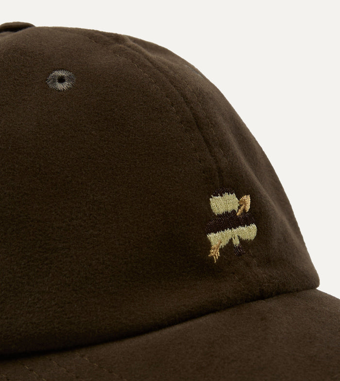 Drake's by A. Levine Brown Moleskin Club Motif Baseball Cap