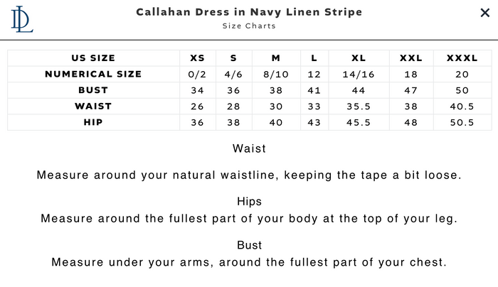 Duffield Lane Callahan Dress - Navy Linen Stripe