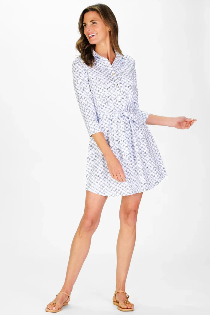 Duffield Lane Camila Dress - Cornflower Trellis