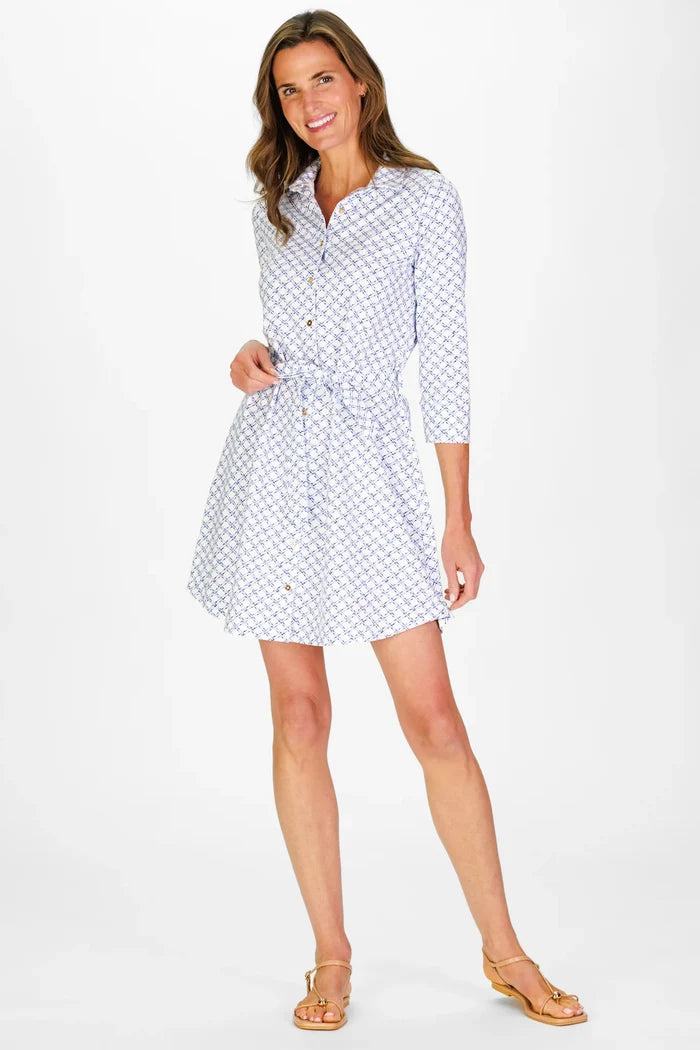 Duffield Lane Camila Dress - Cornflower Trellis