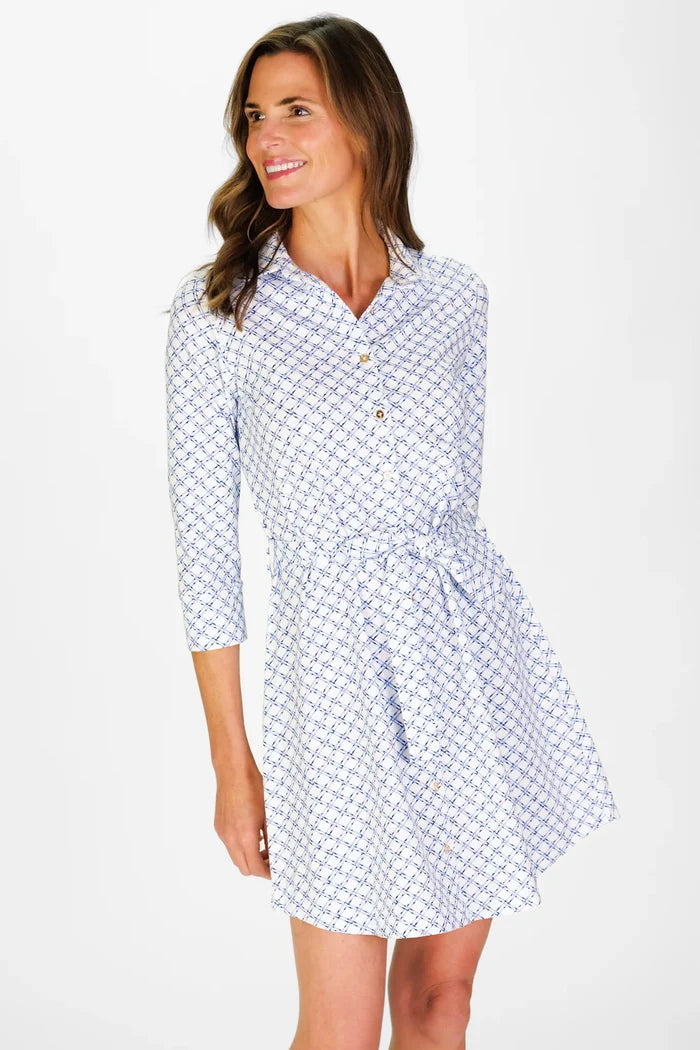 Duffield Lane Camila Dress - Cornflower Trellis