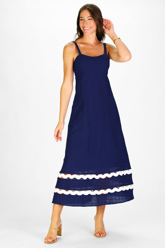 Duffield Lane Marla Dress - Navy Eyelet