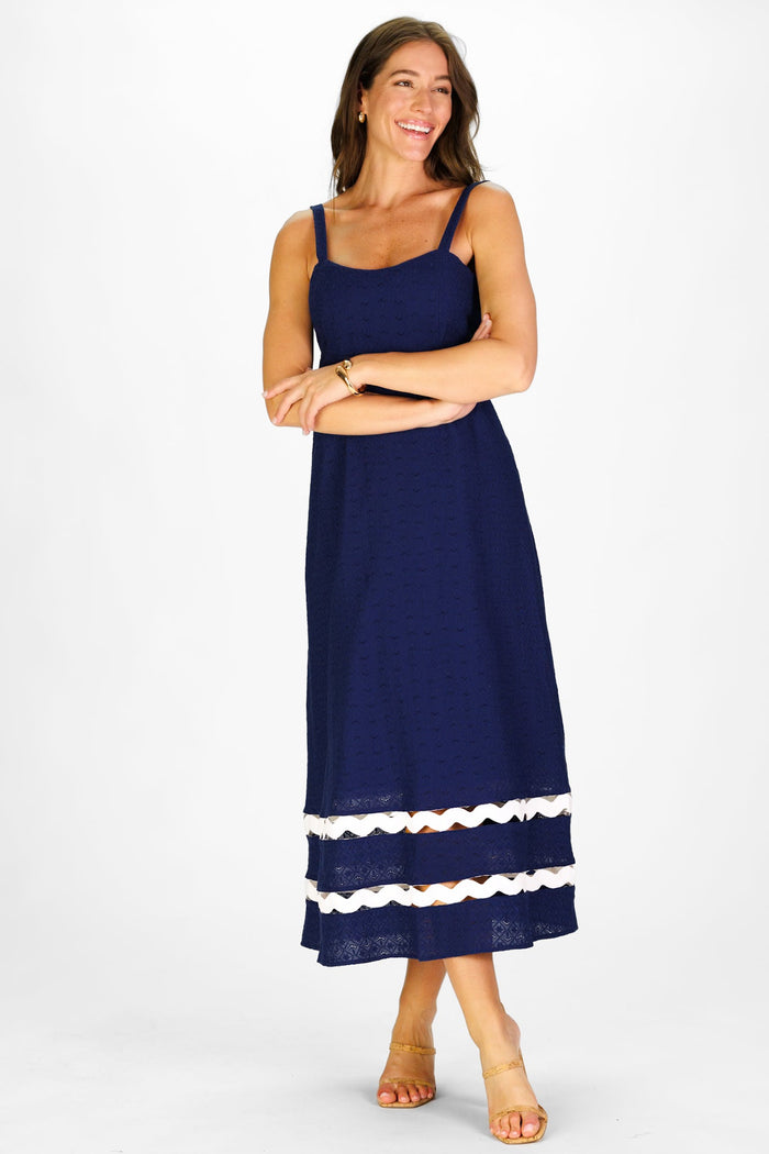 Duffield Lane Marla Dress - Navy Eyelet