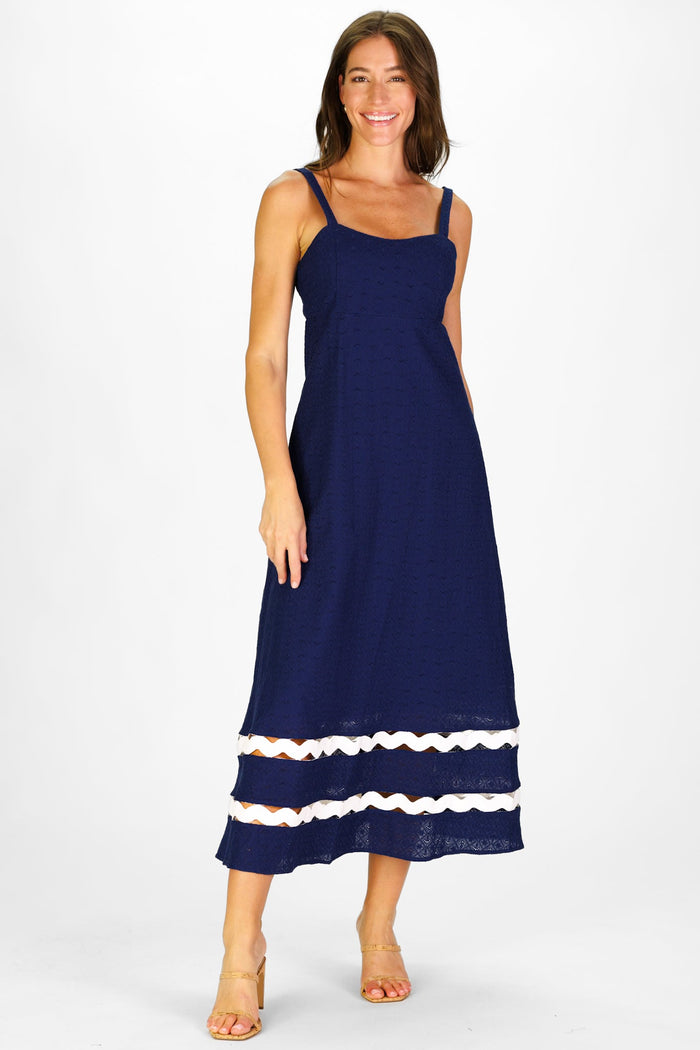 Duffield Lane Marla Dress - Navy Eyelet