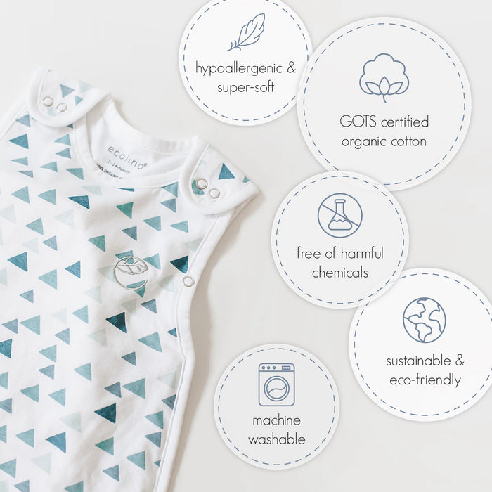 Ecolino® Adjustable Baby Sleep Bag, Organic Cotton, Universal Size: 2 Months - 2 Years, Treetop Safari
