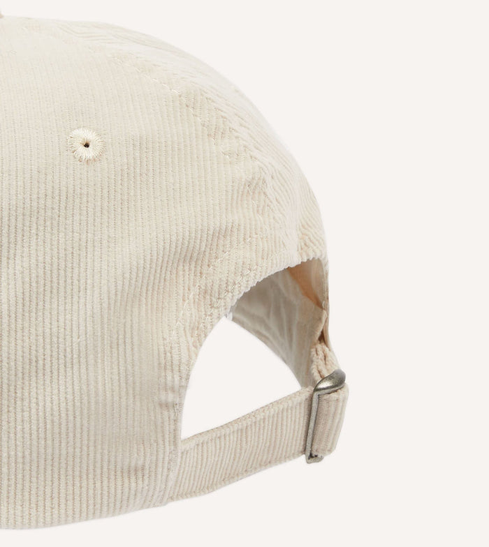 Ecru Kantha Flower Emblem Cotton Baseball Cap