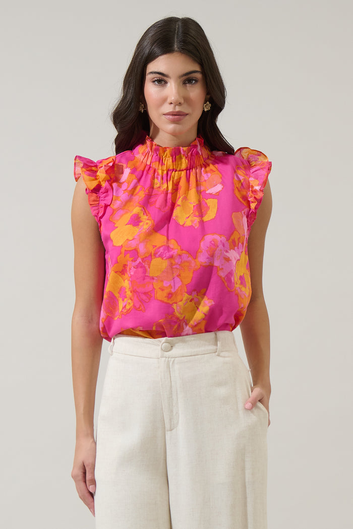 Elaris Floral Zoie Ruffle Top