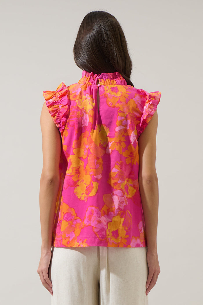 Elaris Floral Zoie Ruffle Top