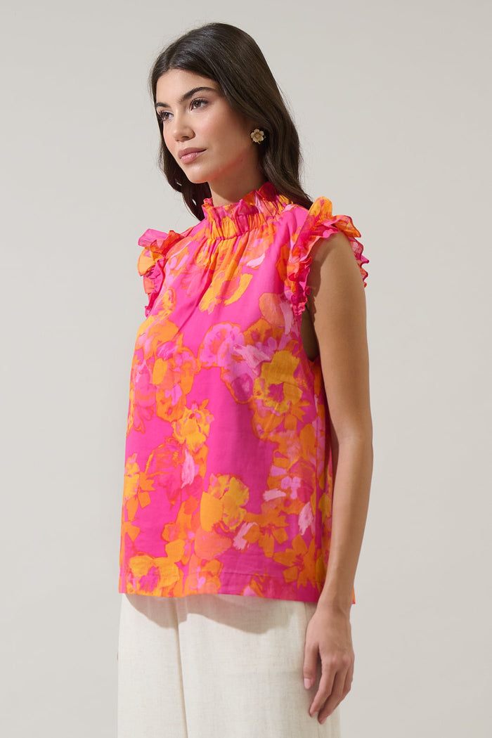 Elaris Floral Zoie Ruffle Top