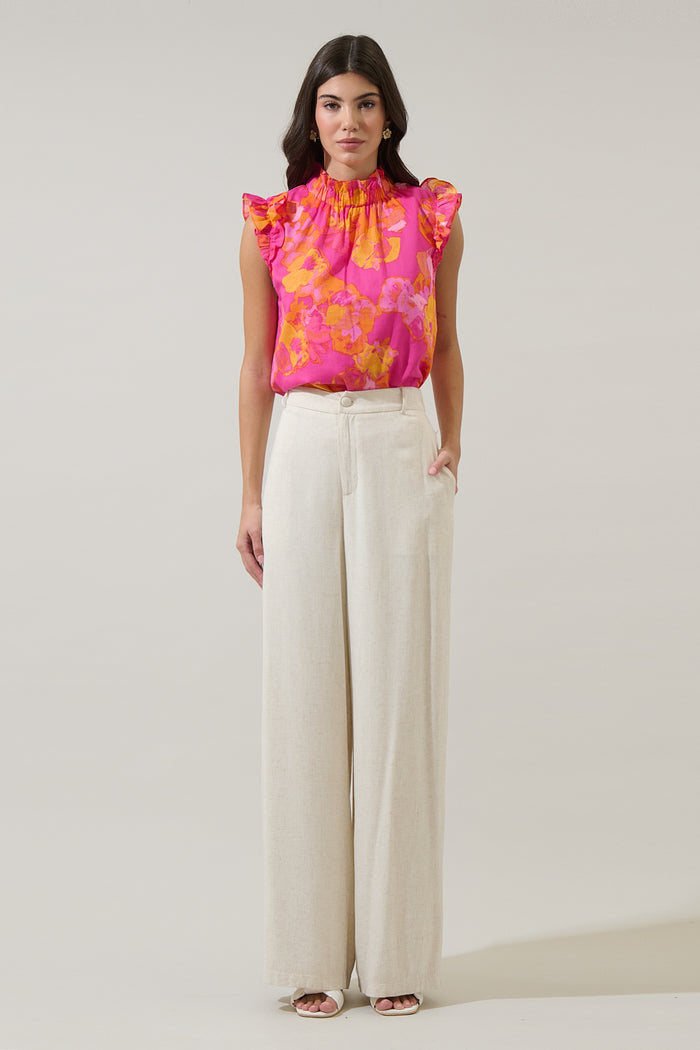 Elaris Floral Zoie Ruffle Top