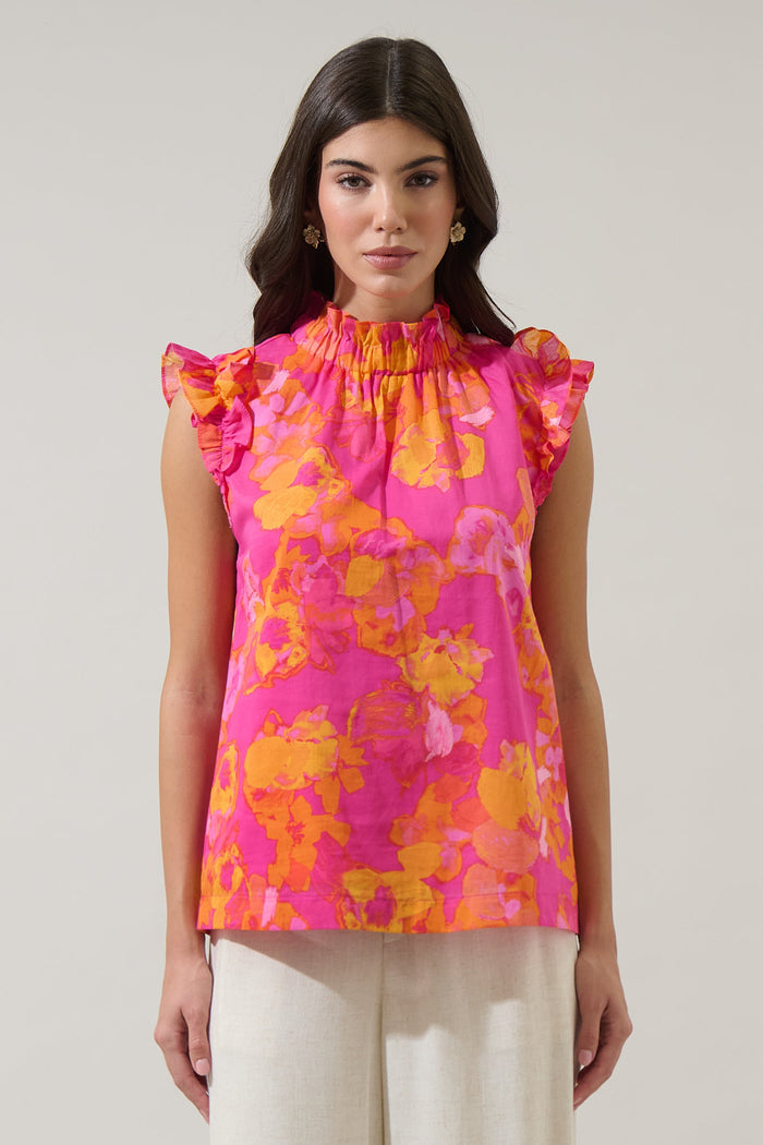 Elaris Floral Zoie Ruffle Top