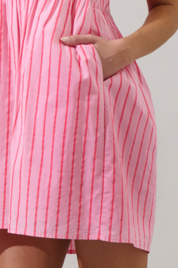 Emani Stripe Kass Ruffle Mini Dress