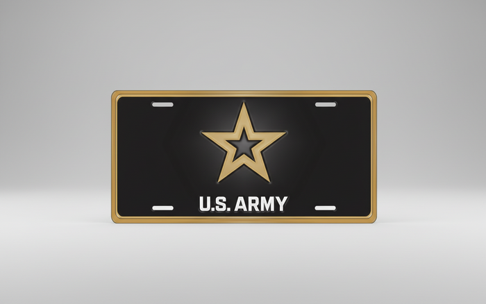 Embossed New Army Star License Plate