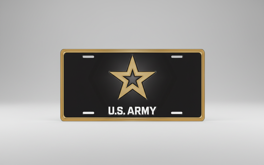 Embossed New Army Star License Plate
