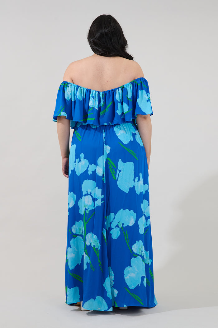 Enamored Off the Shoulder Ruffle Dress Floral Curve