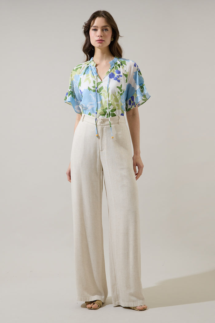 Erie Split Neck Top Khloey Floral