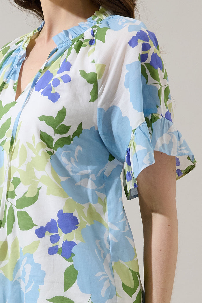 Erie Split Neck Top Khloey Floral