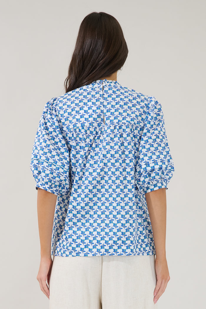 Ever After Mock Neck Blouse Floral